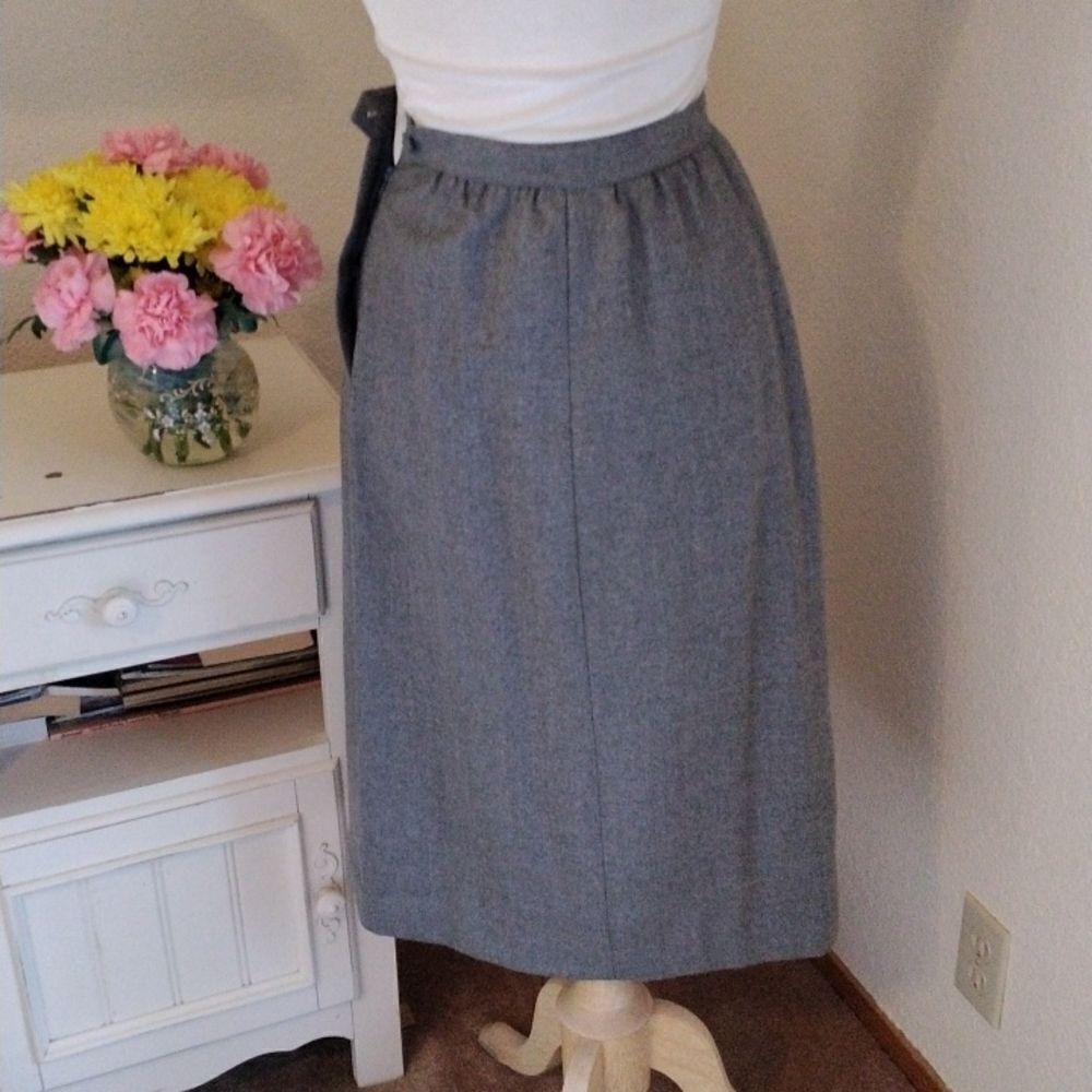 Vintage Cassidy Gray Wool Skirt - Picture 5 of 8